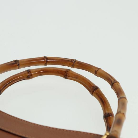 GUCCI Bamboo Hand Bag Leather Brown 002 1186 0260 Auth 81198 - Picture 14 of 16